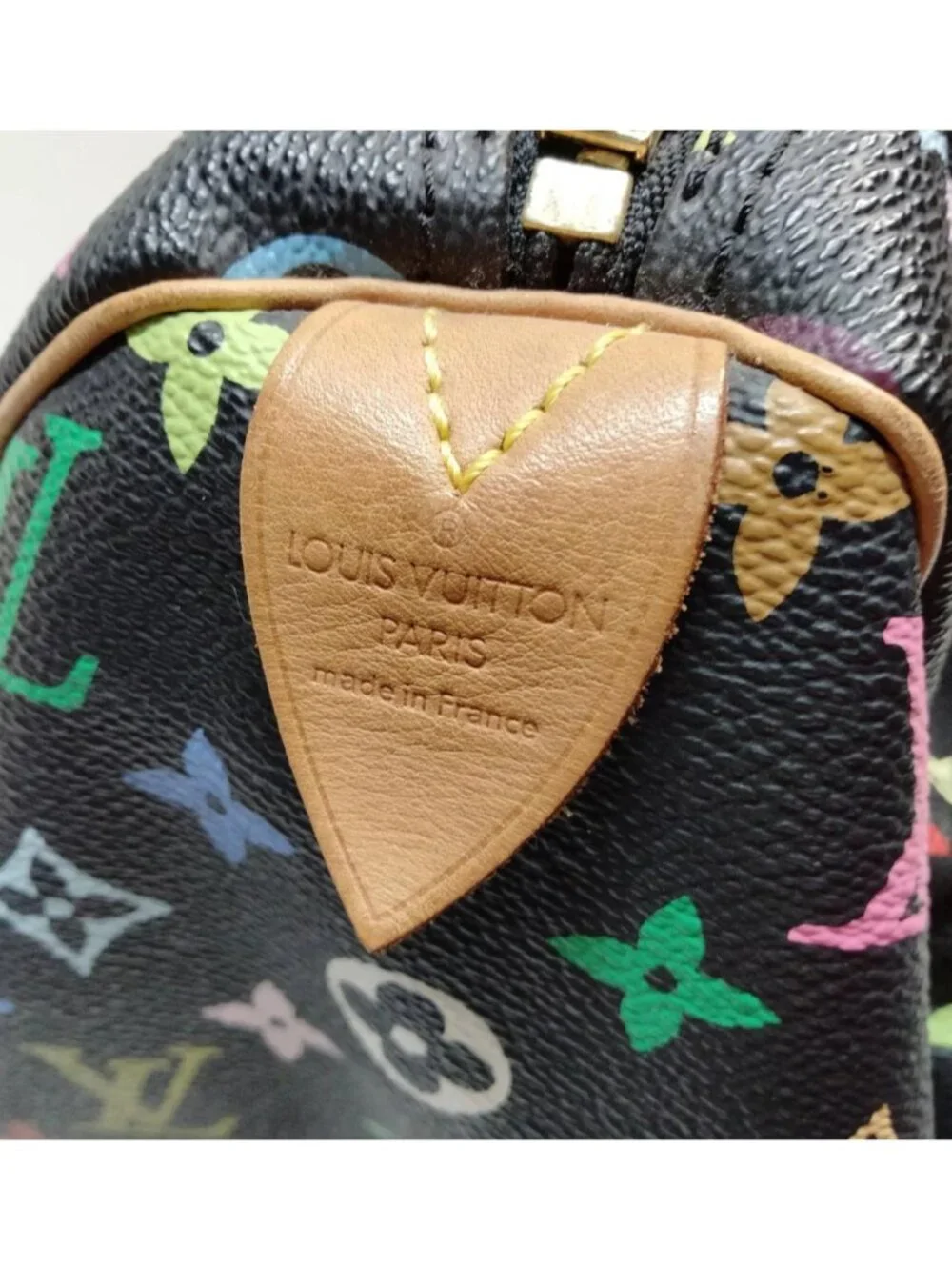 Authentic Louis Vuitton Speedy 30 Multicolor Monogram Black Canvas Murakami Bag